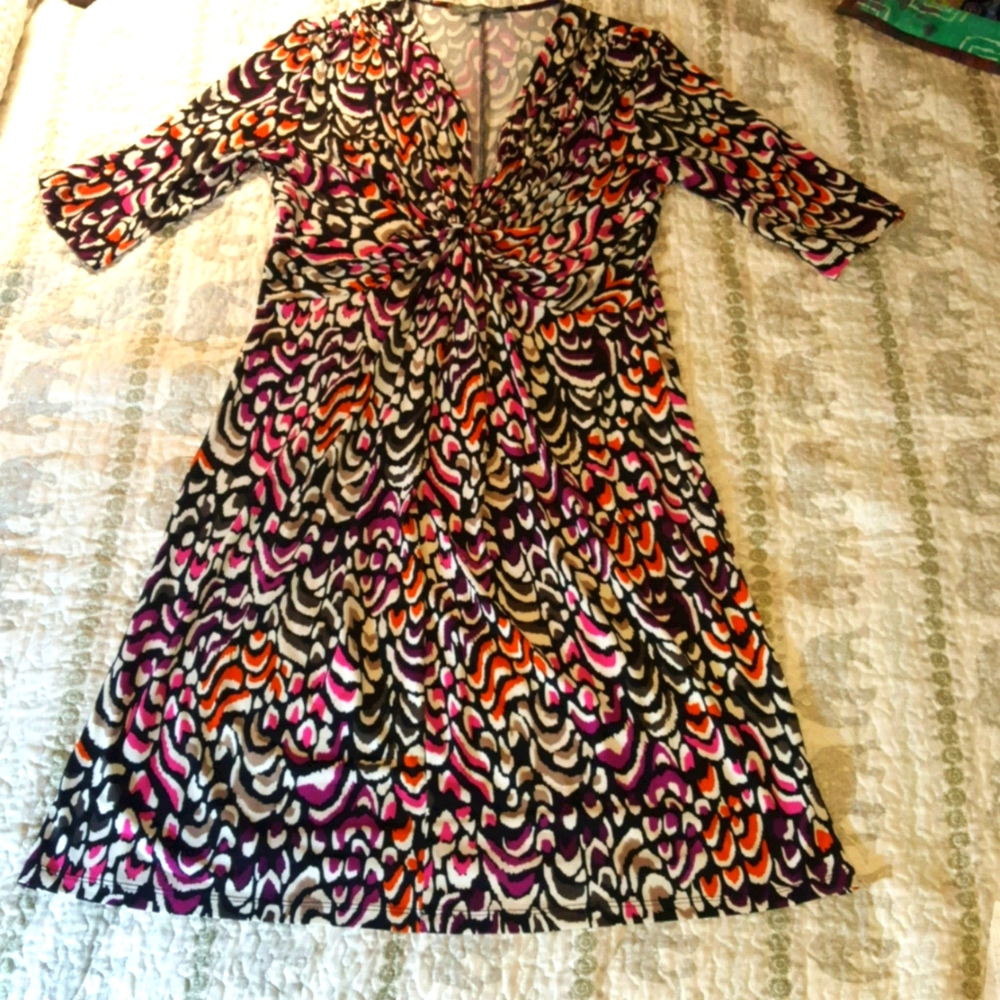 3/4 length sleeve, V neck dress